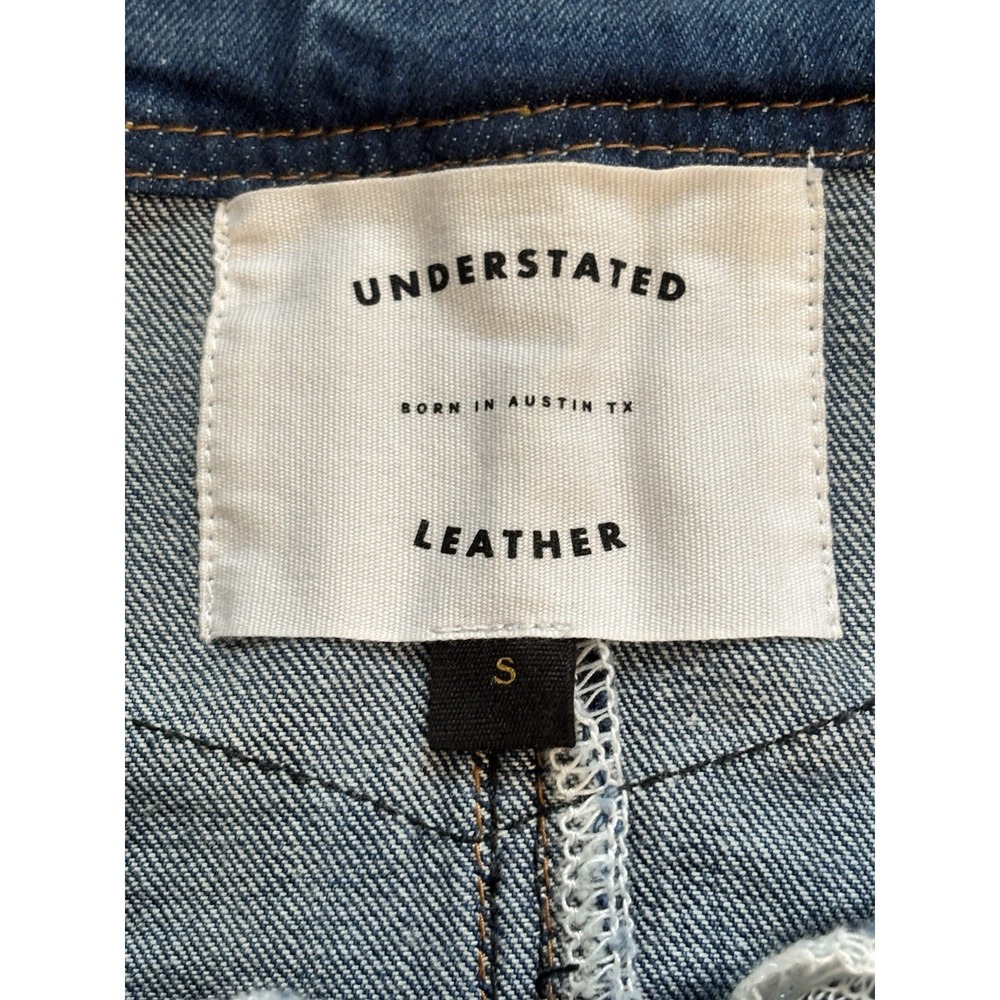 Understated Leather Womens Daisy Two Tone Denim Mini Skirt Sz S Western Texas - Picture 3 of 11